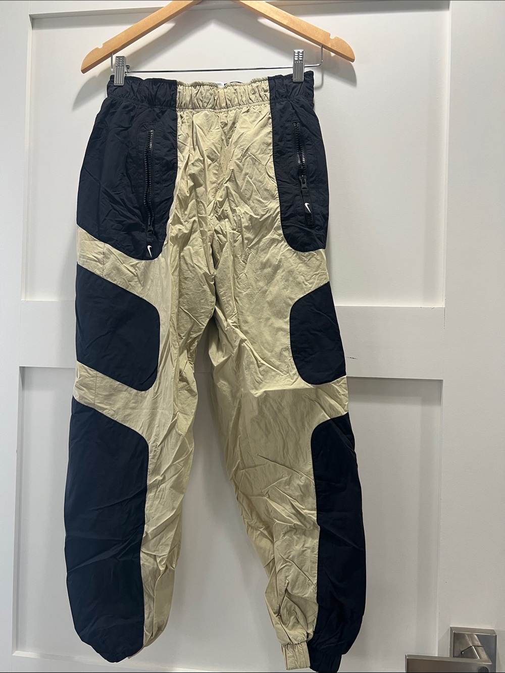 Nike Beige and Black Colorblock Joggers
